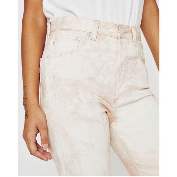 AG Alexxis Crop Straight Jean in Tie Dye Mauve Orchid NWT Size 27 - Picture 2 of 14